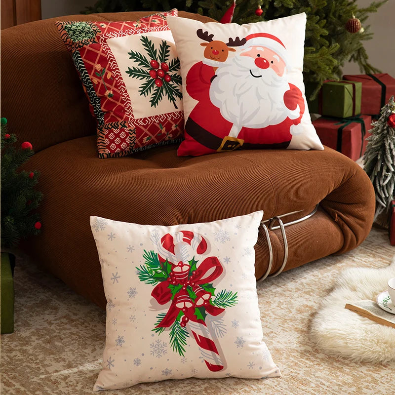 Throw Pillow Soft Microfiber Patchwork Removable Zipper Cover