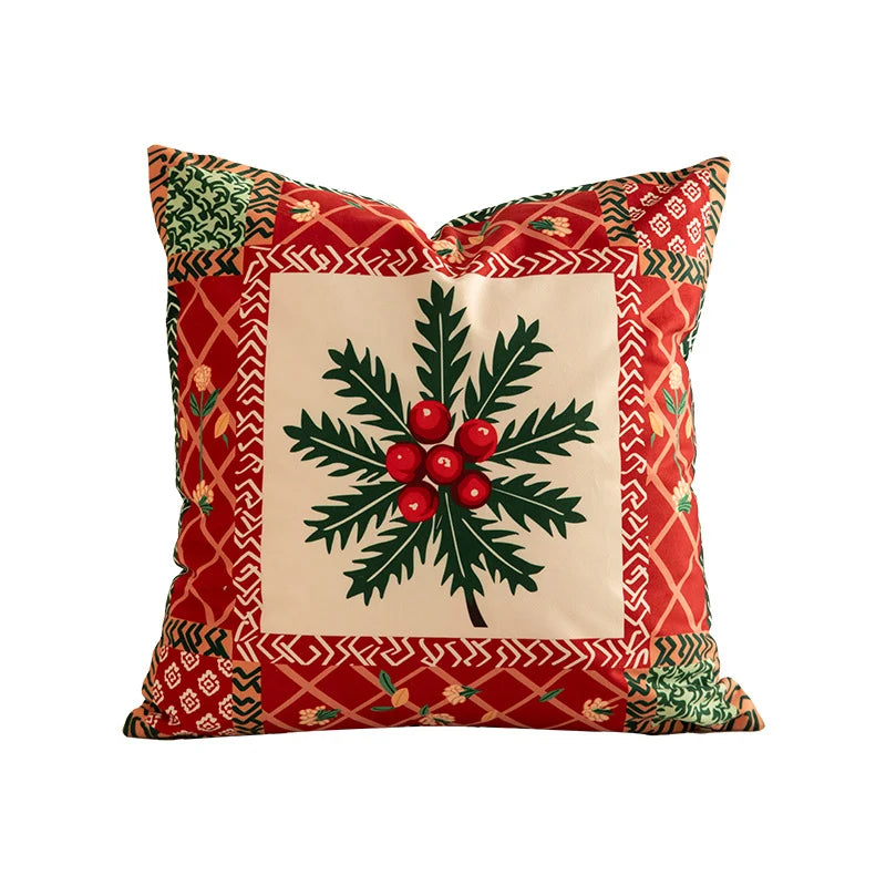 Throw Pillow Soft Microfiber Patchwork Removable Zipper Cover