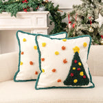 Throw Pillow Tufted Chenille Tree Motif Hidden Zipper
