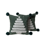 Throw Pillow Tufted Chenille Tree Motif Hidden Zipper