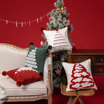 Throw Pillow Tufted Chenille Tree Motif Hidden Zipper