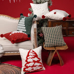 Throw Pillow Tufted Chenille Tree Motif Hidden Zipper