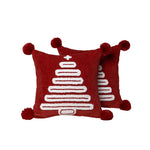 Throw Pillow Tufted Chenille Tree Motif Hidden Zipper