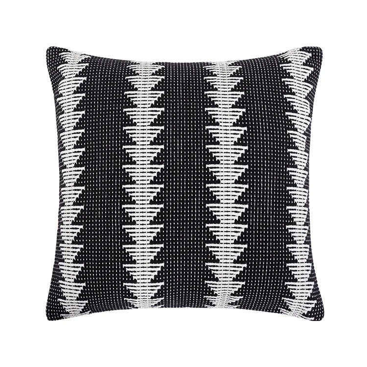 Throw Pillow Tufted Ethnic Stripe Linen Blend Removable Cover