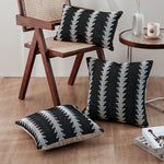Throw Pillow Tufted Ethnic Stripe Linen Blend Removable Cover