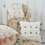 Throw Pillow Tufted Geometric Tassels Removable Cotton Cover