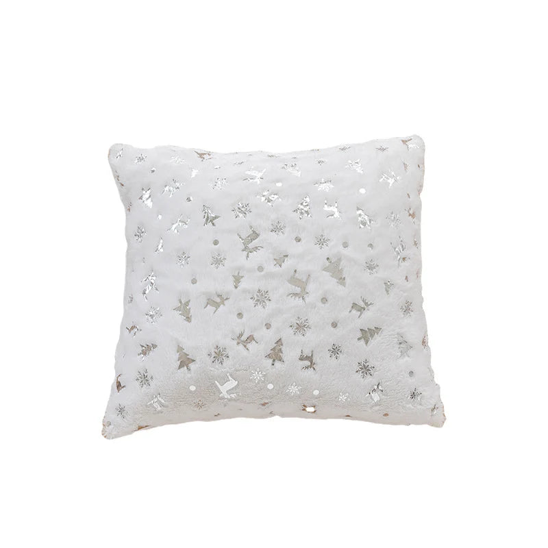 Throw Pillow Ultra-Soft Faux Fur & Holographic Foil
