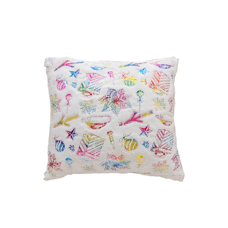 Throw Pillow Ultra-Soft Faux Fur & Holographic Foil