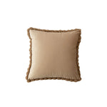 Throw Pillow Velvet-Look Pom-Pom Border Removable Concealed-Zip Cover