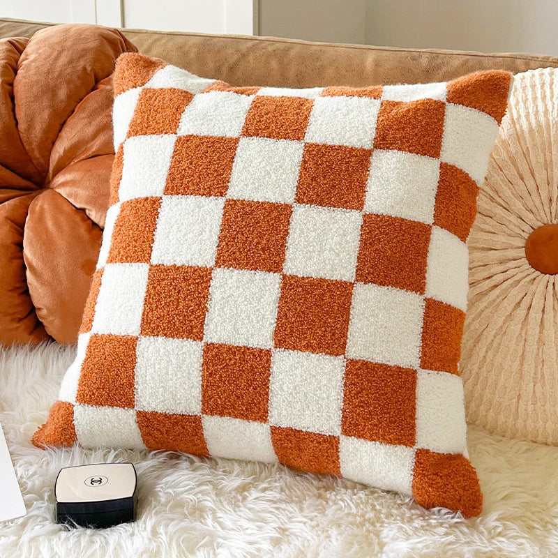 Throw Pillow Velvet Tufted Pumpkin Plush Filling