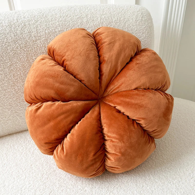 Throw Pillow Velvet Tufted Pumpkin Plush Filling