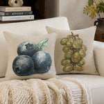 Throw Pillow Vintage Grape Linen Blend Removable Cover