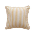 Throw Pillow Woven Canvas Pinstripe & Fringe Trim