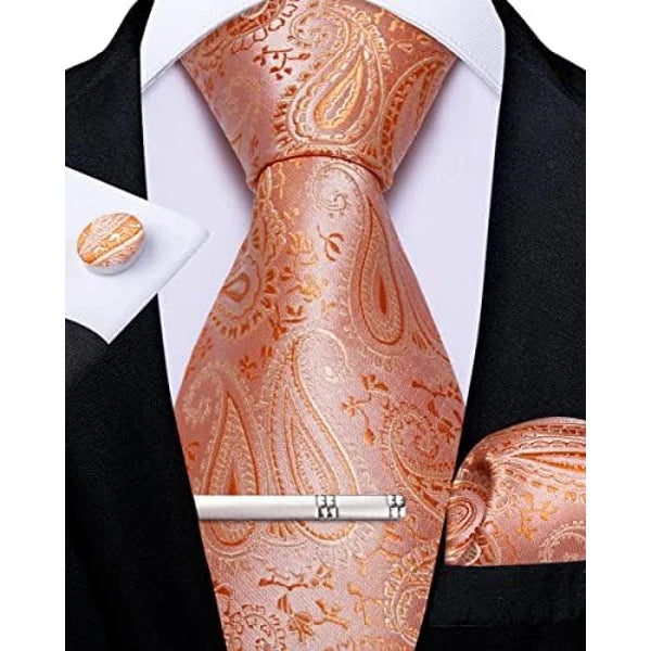 Tie Set Paisley Woven Matching Accessories