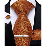 Tie Set Paisley Woven Matching Accessories