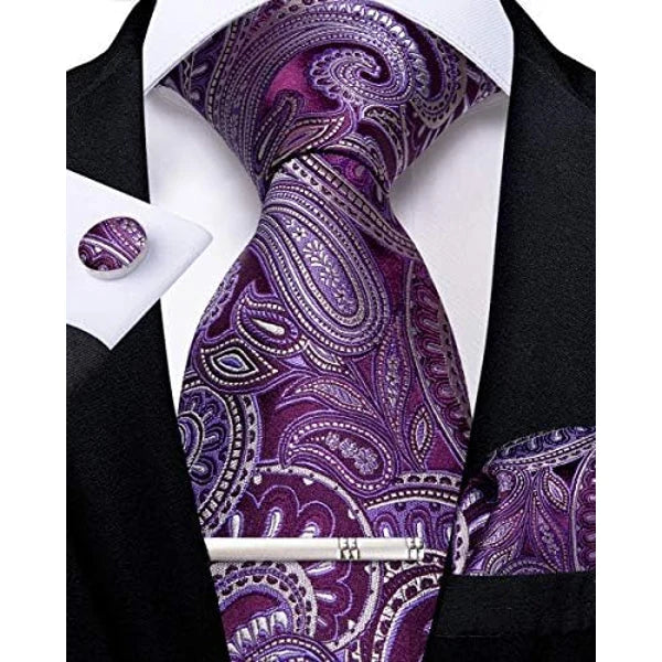 Tie Set Paisley Woven Matching Accessories