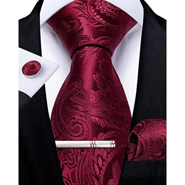 Tie Set Paisley Woven Matching Accessories