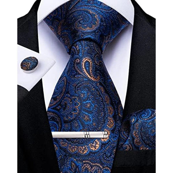 Tie Set Paisley Woven Matching Accessories