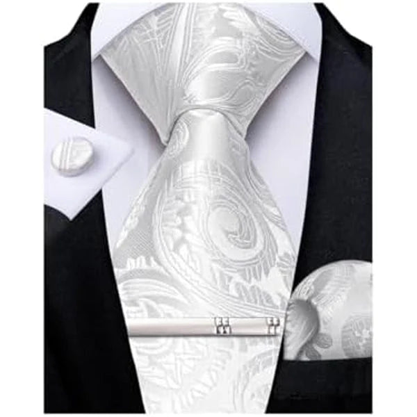 Tie Set Paisley Woven Matching Accessories