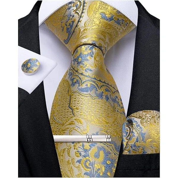 Tie Set Paisley Woven Matching Accessories
