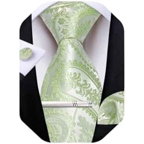 Tie Set Paisley Woven Matching Accessories