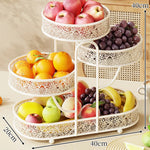 Tiered Fruit Stand Metal Space-Saving Decorative Design