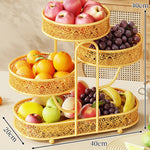Tiered Fruit Stand Metal Space-Saving Decorative Design