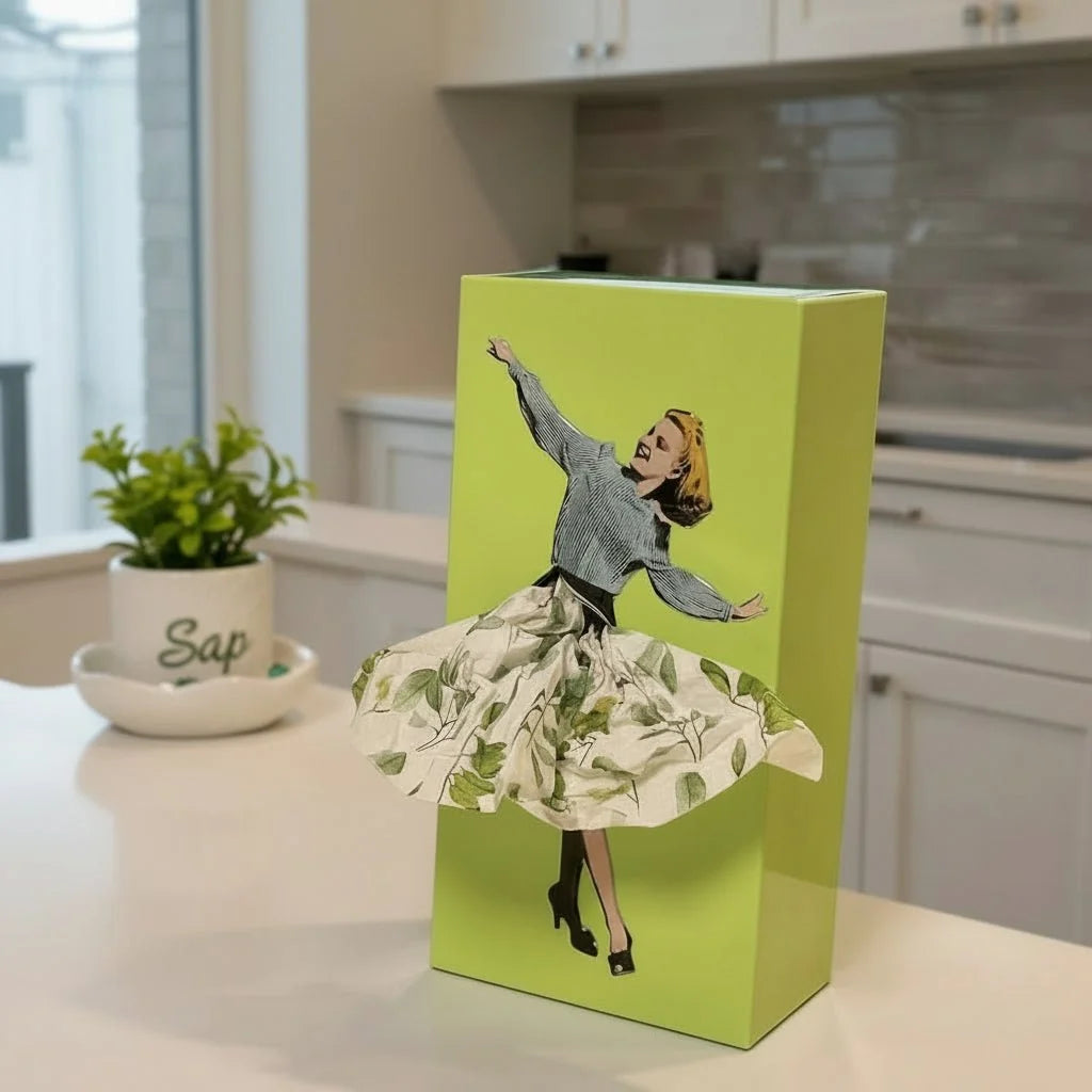Tissue Box Playful Flying Skirt Design Open Top Access