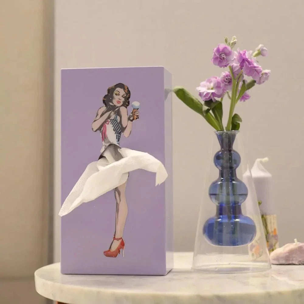 Tissue Box Playful Flying Skirt Design Open Top Access