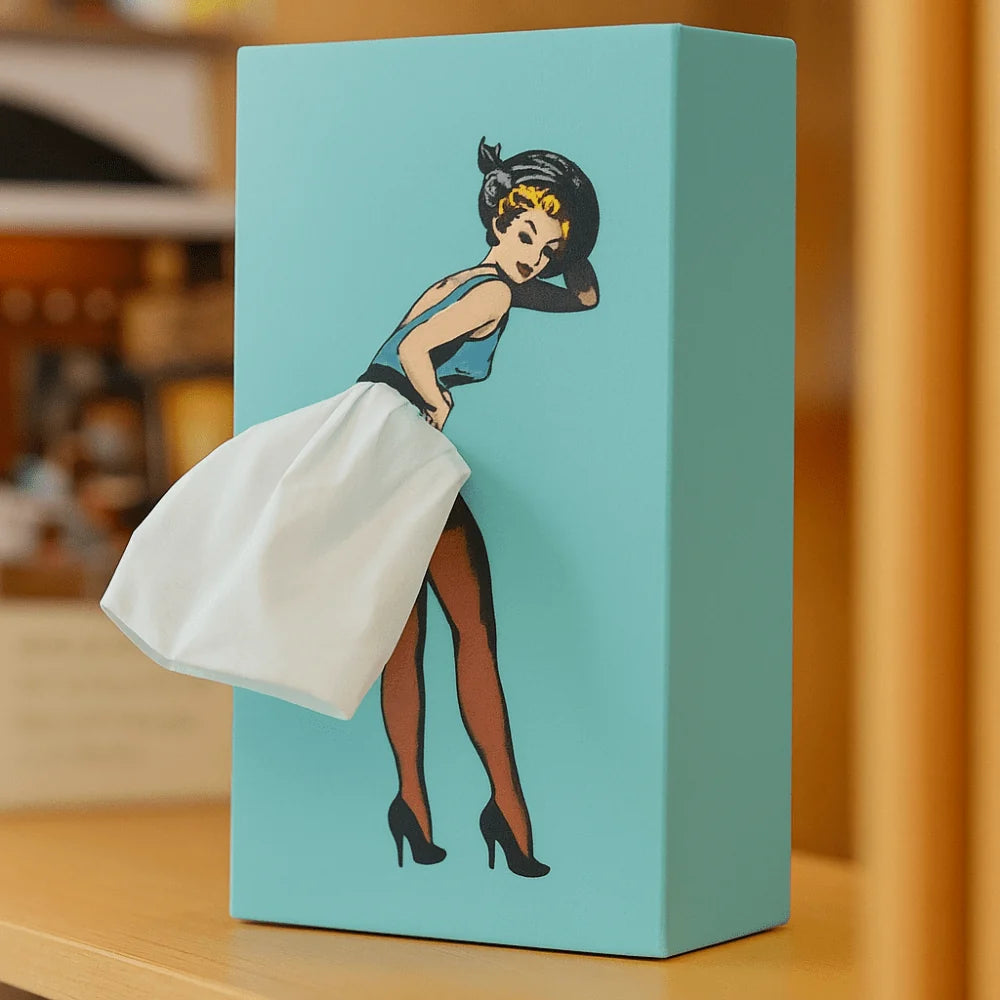 Tissue Box Playful Flying Skirt Design Open Top Access