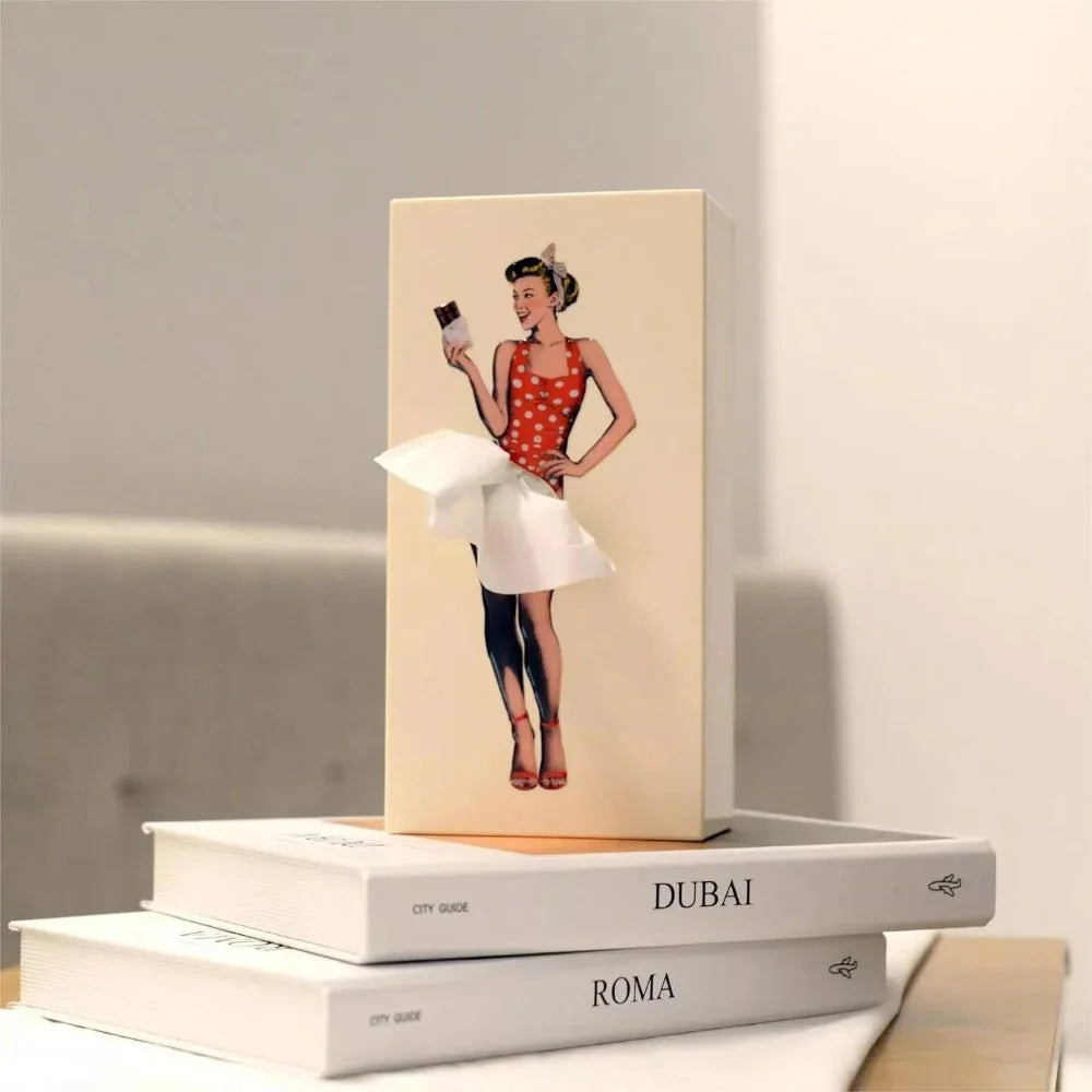 Tissue Box Playful Flying Skirt Design Open Top Access