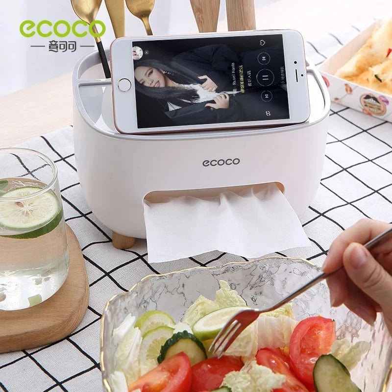 Tissue Dispenser With Phone Holder Dual-Function Design
