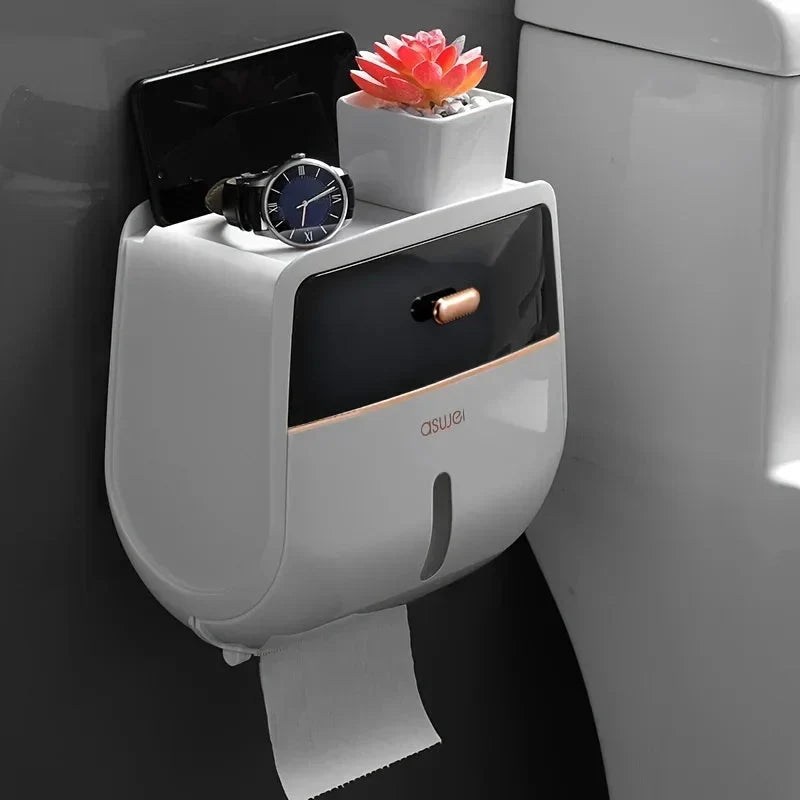 Tissue Organizer Wall-Mounted Double-Layer Space-Saving