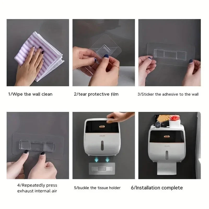 Tissue Organizer Wall-Mounted Double-Layer Space-Saving