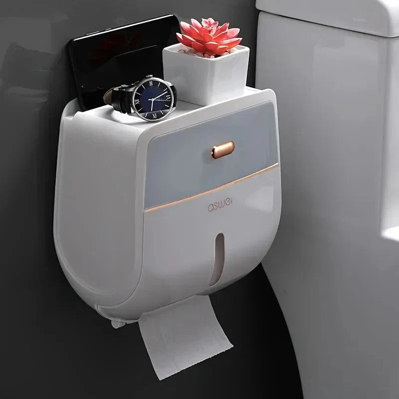 Tissue Organizer Wall-Mounted Double-Layer Space-Saving