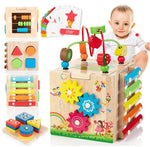 Toddler Activity Cube 8-In-1 Rubberwood Learning Toy