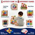 Toddler Activity Cube 8-In-1 Rubberwood Learning Toy