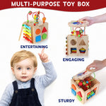 Toddler Activity Cube 8-In-1 Rubberwood Learning Toy