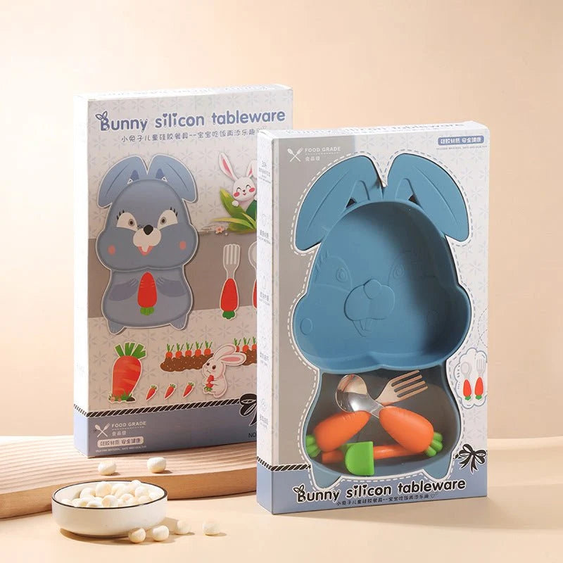 Toddler Suction Plate BPA-Free Silicone Dishwasher-Safe