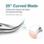 Toenail Clippers Curved Stainless Steel Spring-Assisted Clipping Guard