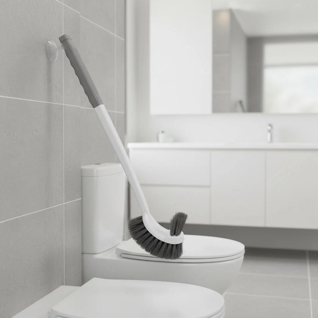 Toilet Brush Double-Sided Angled Head Wall-Mounted Long Handle
