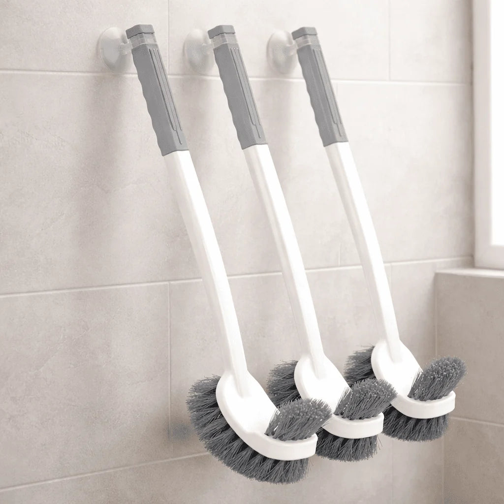 Toilet Brush Double-Sided Angled Head Wall-Mounted Long Handle