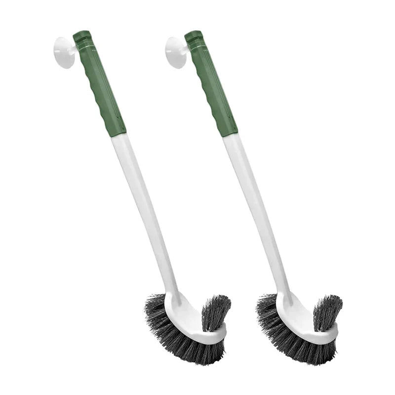 Toilet Brush Double-Sided Angled Head Wall-Mounted Long Handle