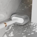 Toilet Brush Flexible Silicone Head Wall-Mounted Holder