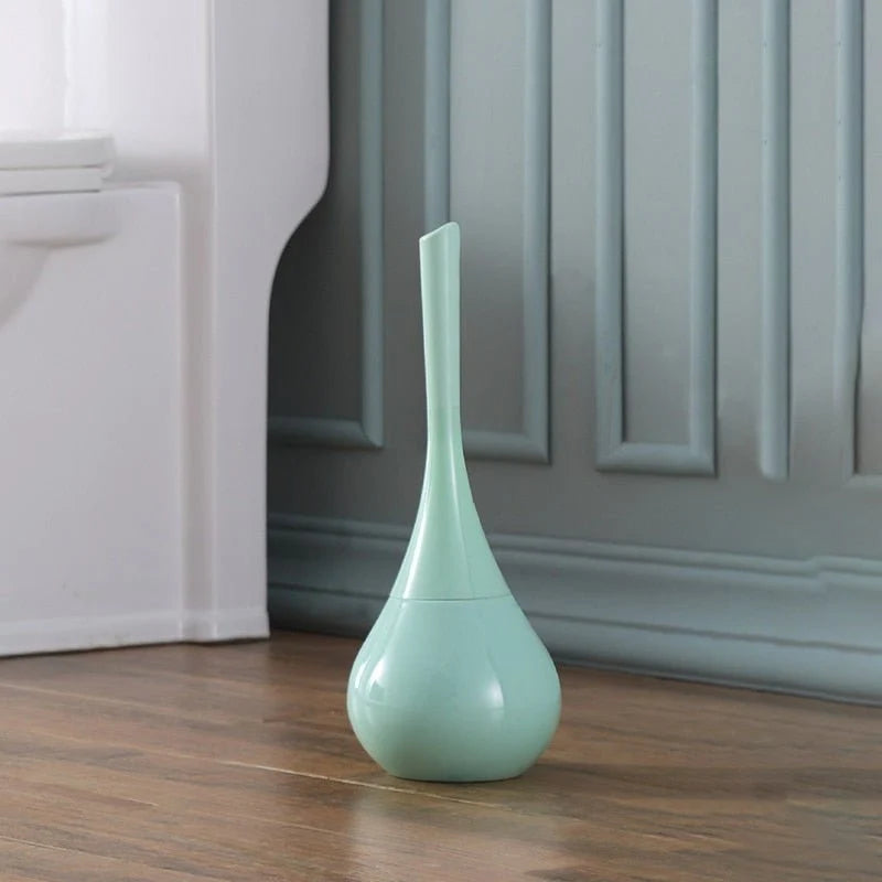 Toilet Brush Silicone Flexible Head Ventilated Holder
