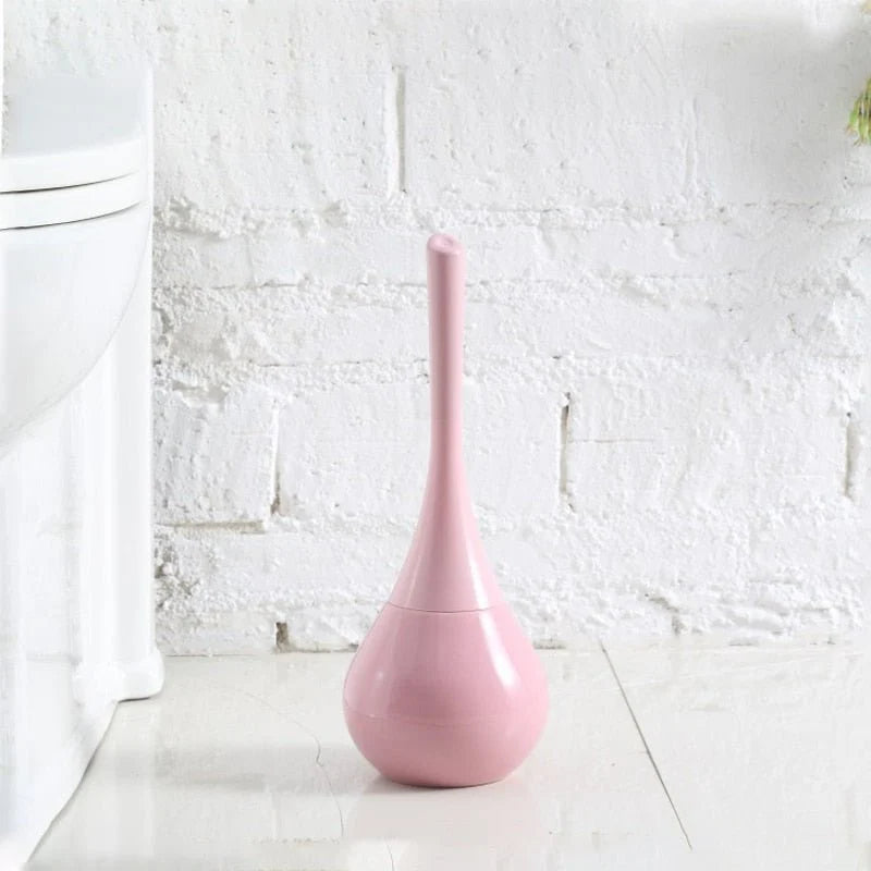 Toilet Brush Silicone Flexible Head Ventilated Holder