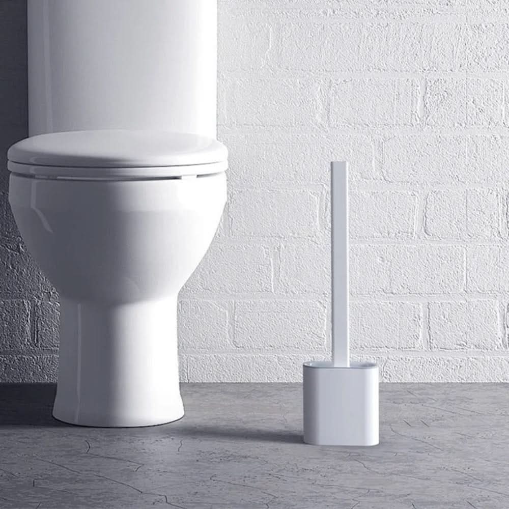 Toilet Brush Silicone Flexible Head Wall-Mounted Holder