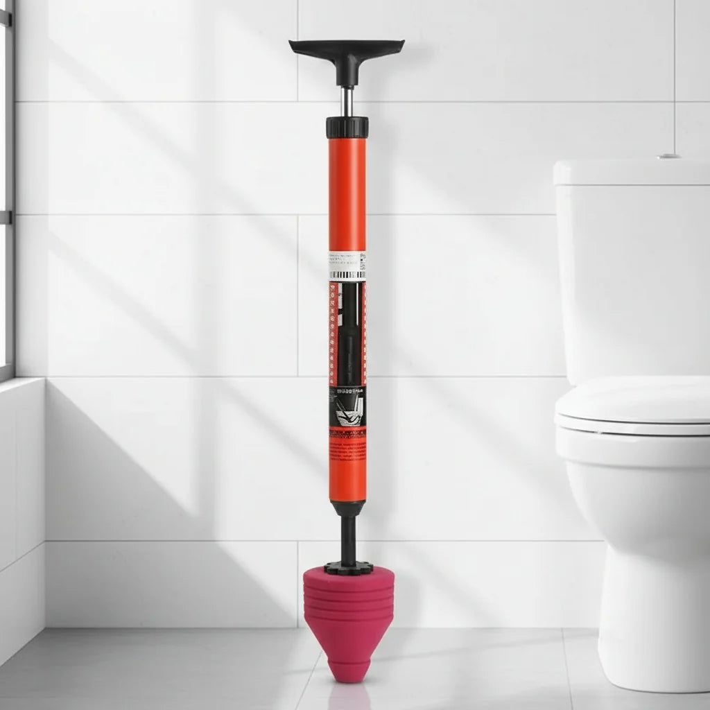 Toilet Plunger Compressed Air Interchangeable Attachments Chemical-Free