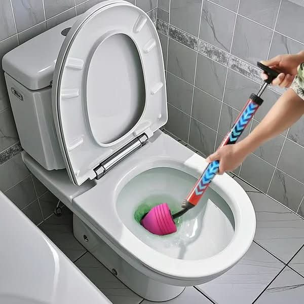 Toilet Plunger Compressed Air Interchangeable Attachments Chemical-Free