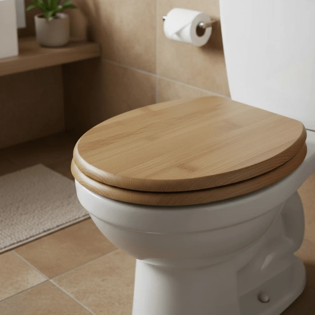 Toilet Seat Plywood Soft-Close Adjustable Hinges